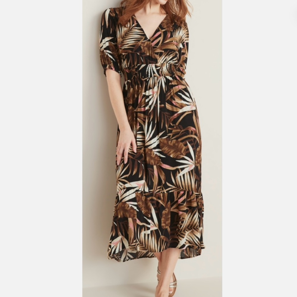 Old Navy Brown Tan Wrap Sundress with V-Neck